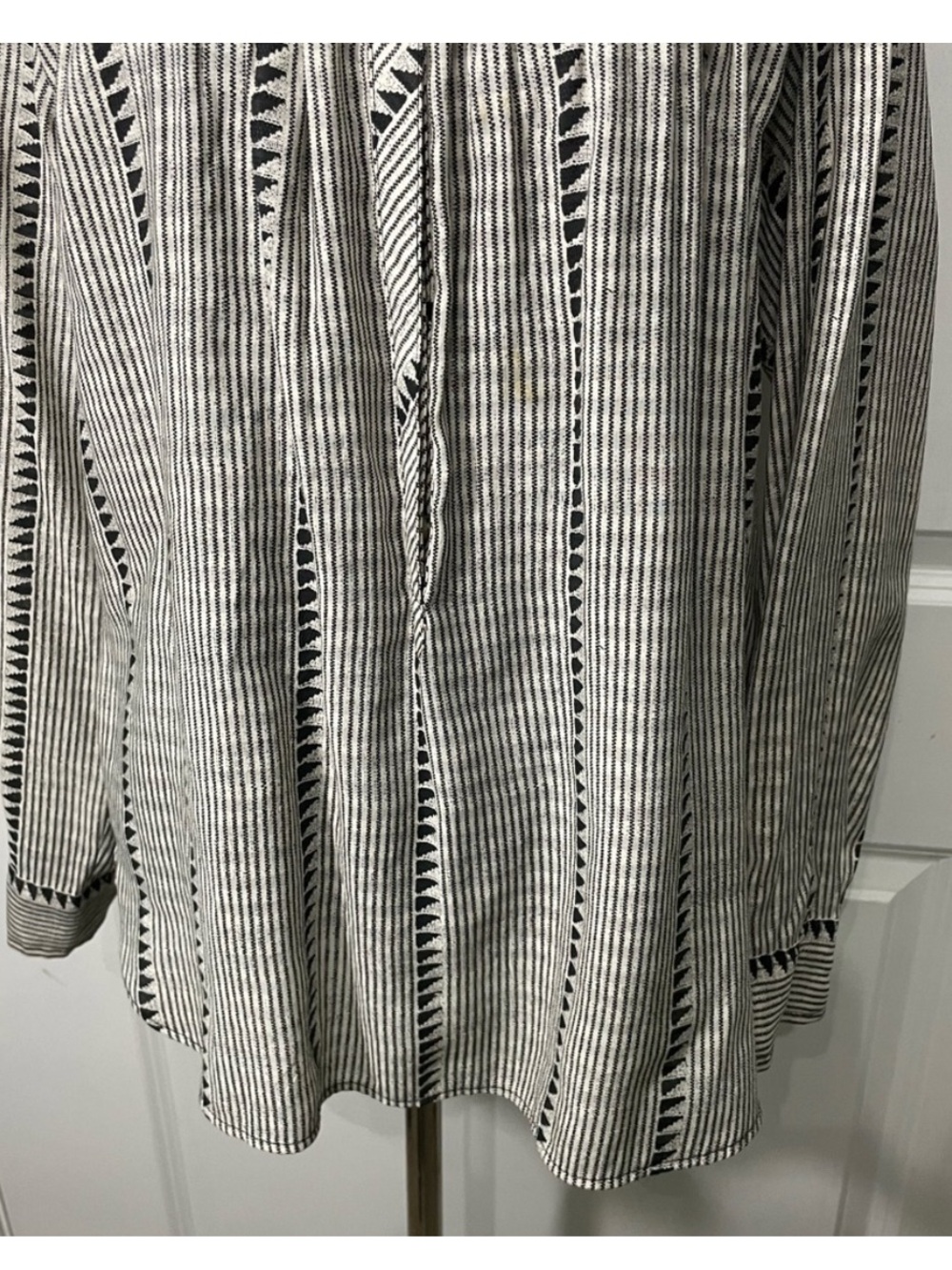 J Crew Black and White Striped Peasant Blouse size Small CB-10 - Picture 5 of 10